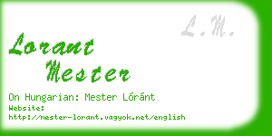 lorant mester business card